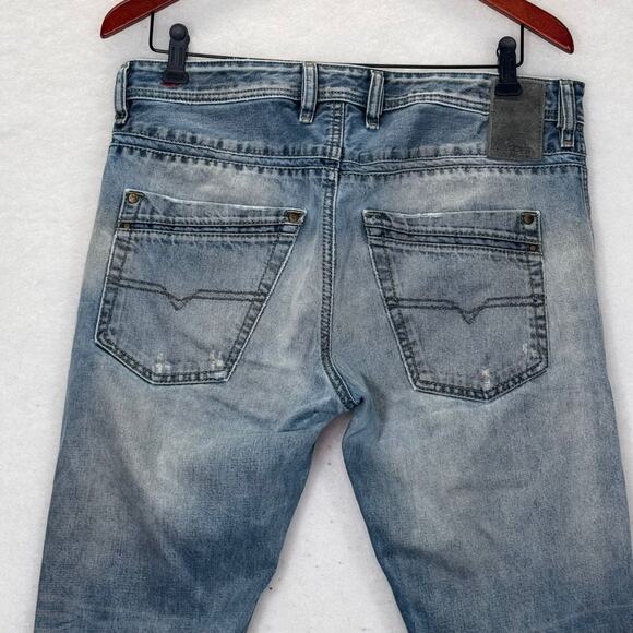 Y2K Diesel Mens Krayver 0827X Regular Slim Jeans Pants Sz 31x32 Distressed - Picture 4 of 11